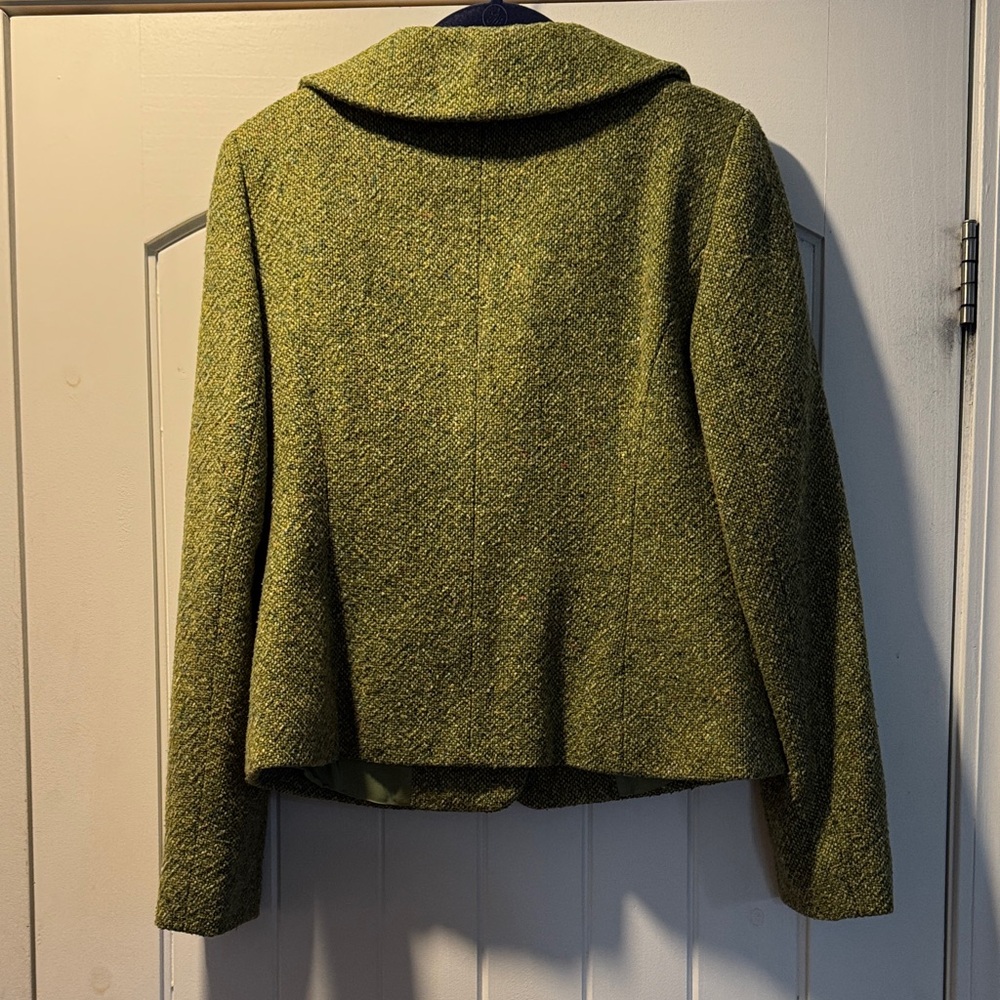 LOFT Moss Green Women's Tweed Blazer - Picture 3 of 4